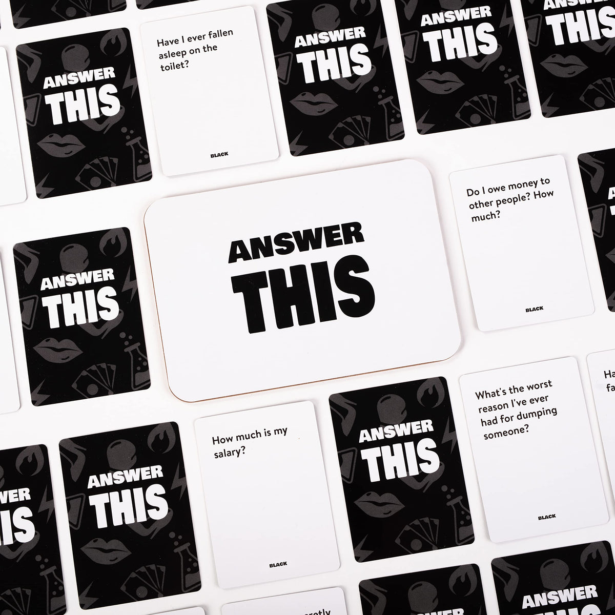 Gift-ready packaging from The World Game Answer This for birthdays and adult parties.