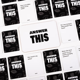 Gift-ready packaging from The World Game Answer This for birthdays and adult parties.