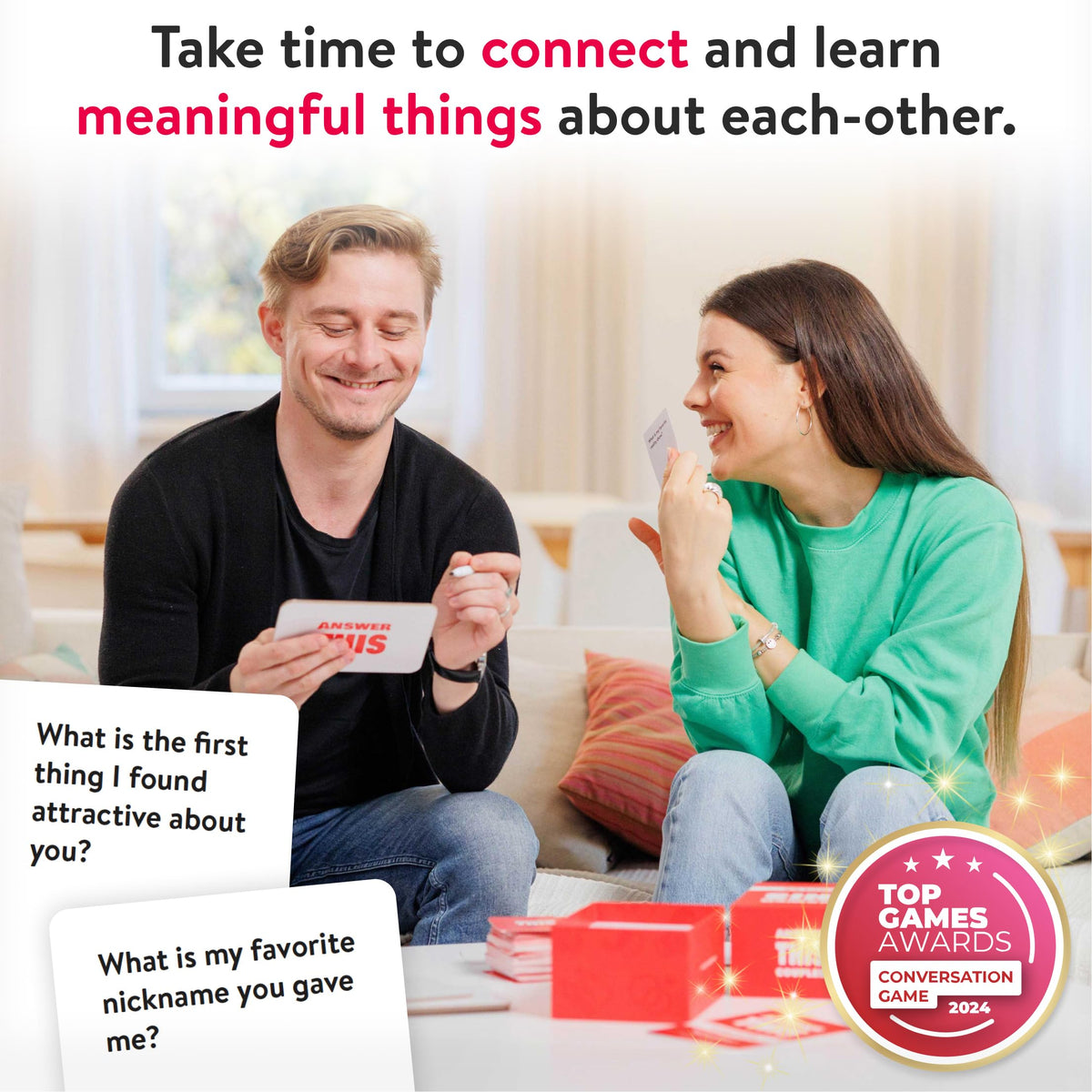 Two couples enjoy Answer This for a lively double date.