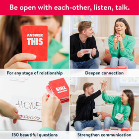 The card deck spread on a coffee table invites intimate talks.