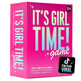 The World Game It's Girl Time card pile sparks bold conversations and laughter.