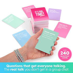 The World Game It's Girl Time portable card game for travel nights.
