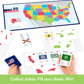 The World Game state-flags-capitals cards boost memory and flag recognition during play.