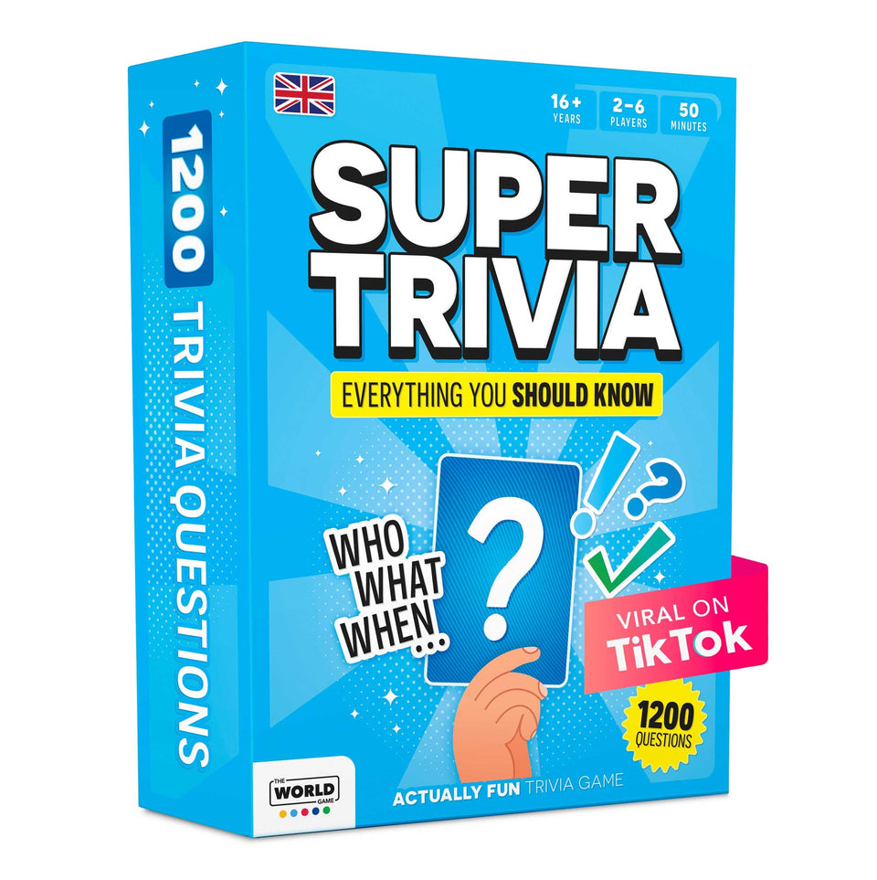 The World Game's Super Trivia game play scene showcases engaging questions for lively group fun.