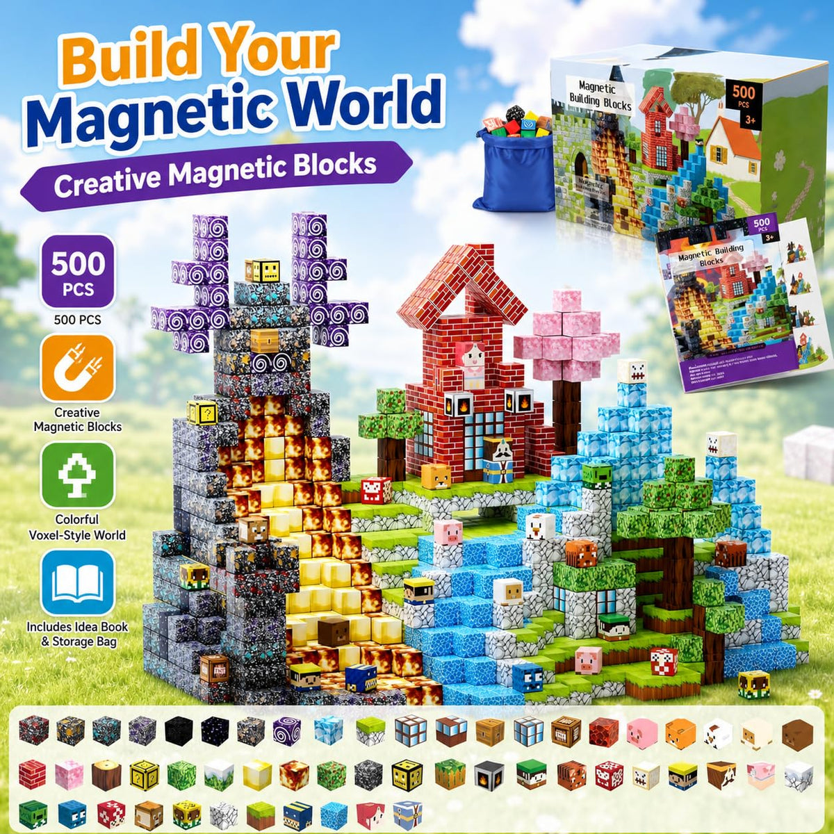 THEBRIXKING magnetic blocks kids playing room promoting collaborative open-ended learning