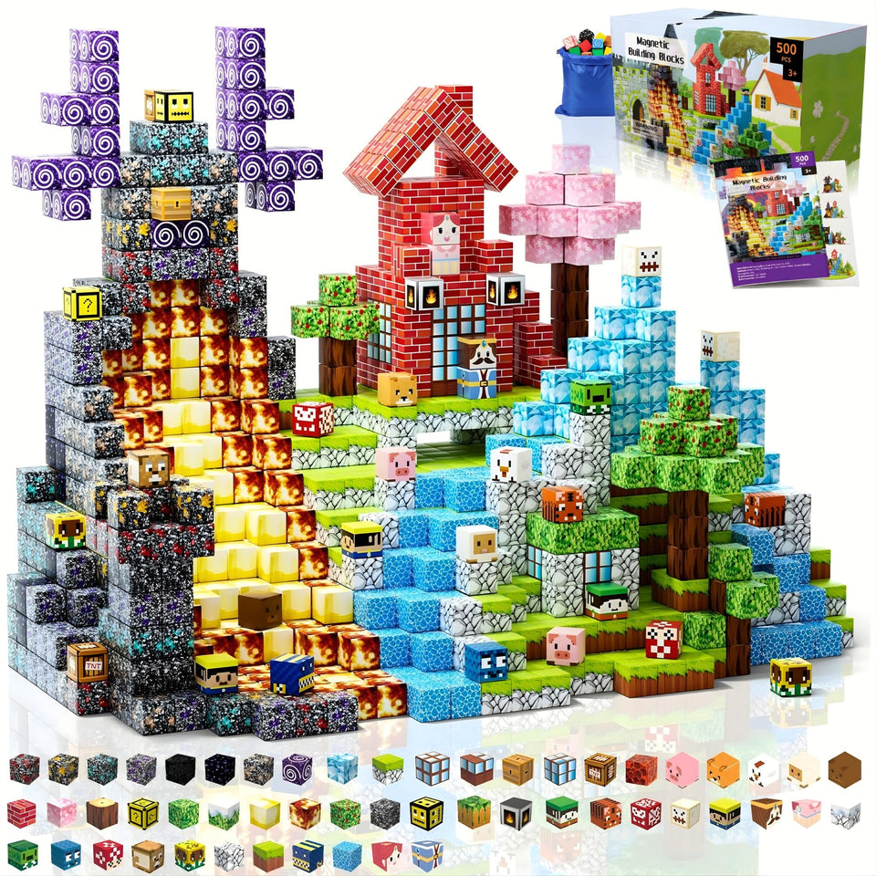 THEBRIXKING magnetic blocks side view showing stable cubes for imaginative builds