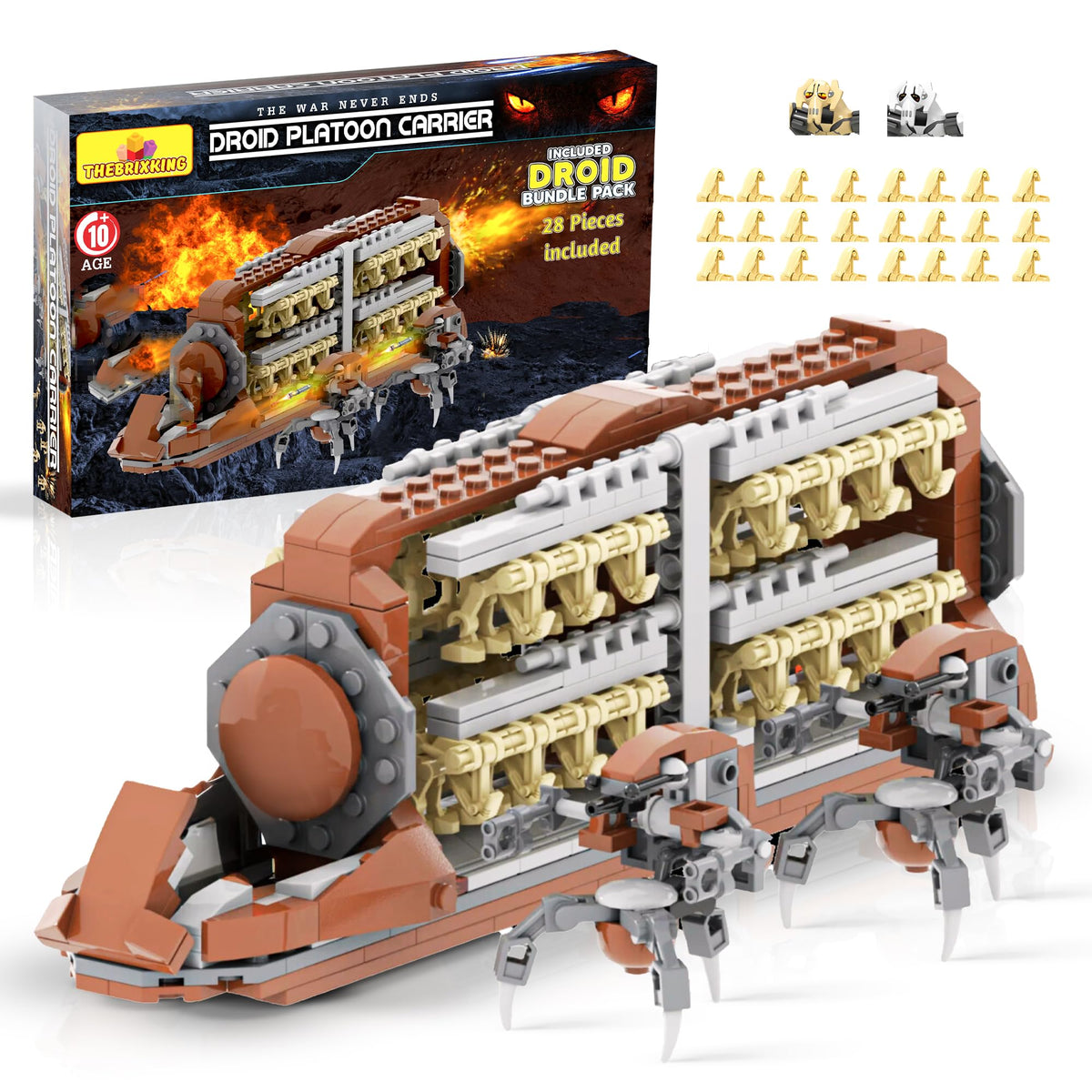 THEBRIXKING Battle Droid Army Platoon Carrier top view ready for space battles.