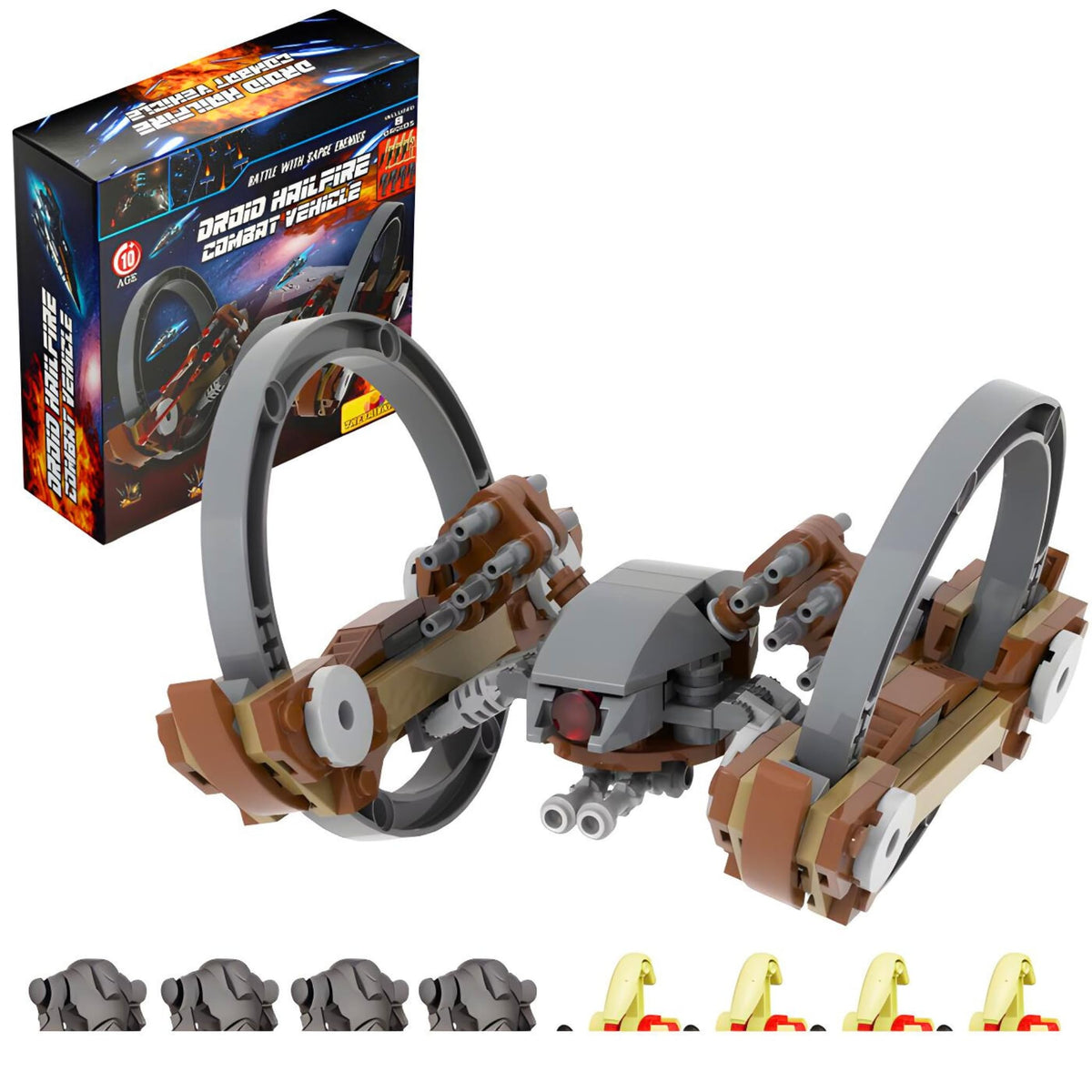 THEBRIXKING Droid Hailfire vehicle ready for space battles and building play