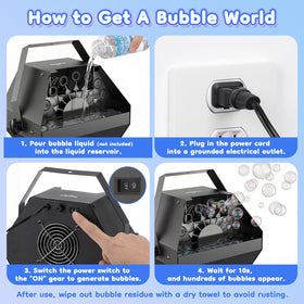 Theefun bubble machine in action outdoors creating a festive atmosphere
