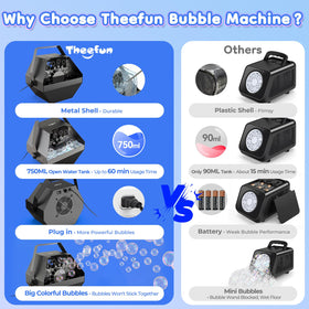 Theefun bubble machine metal body for durable outdoor use