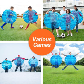 Theefun bumper balls perfect for beaches, backyards, and parties.