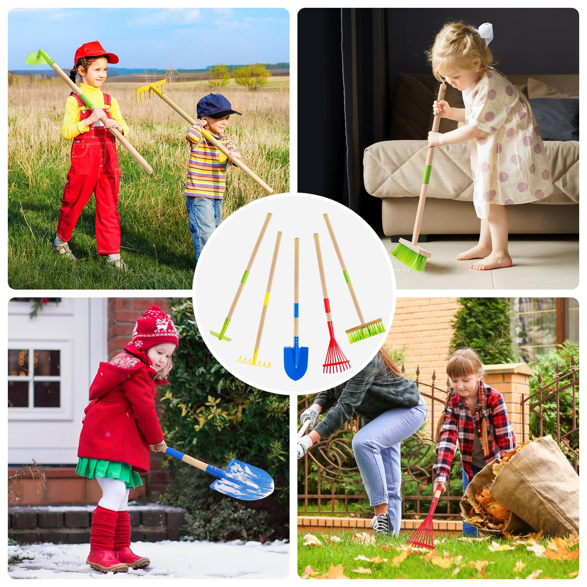Theefun Kids Garden Tool Set storage-assembly easy to assemble, disassemble, and hang.