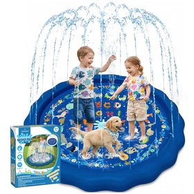 TheKiddoSpace Crazy Daisy Sprinkler splash pad for safe outdoor water play.