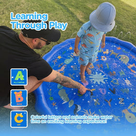 TheKiddoSpace splash pad with a textured non-slip surface for confident toddler play.