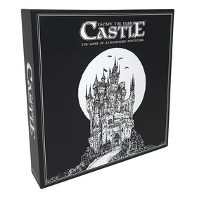 Themeborne Escape The Dark Castle box cover evokes immersive fantasy adventure for 1-4 players.