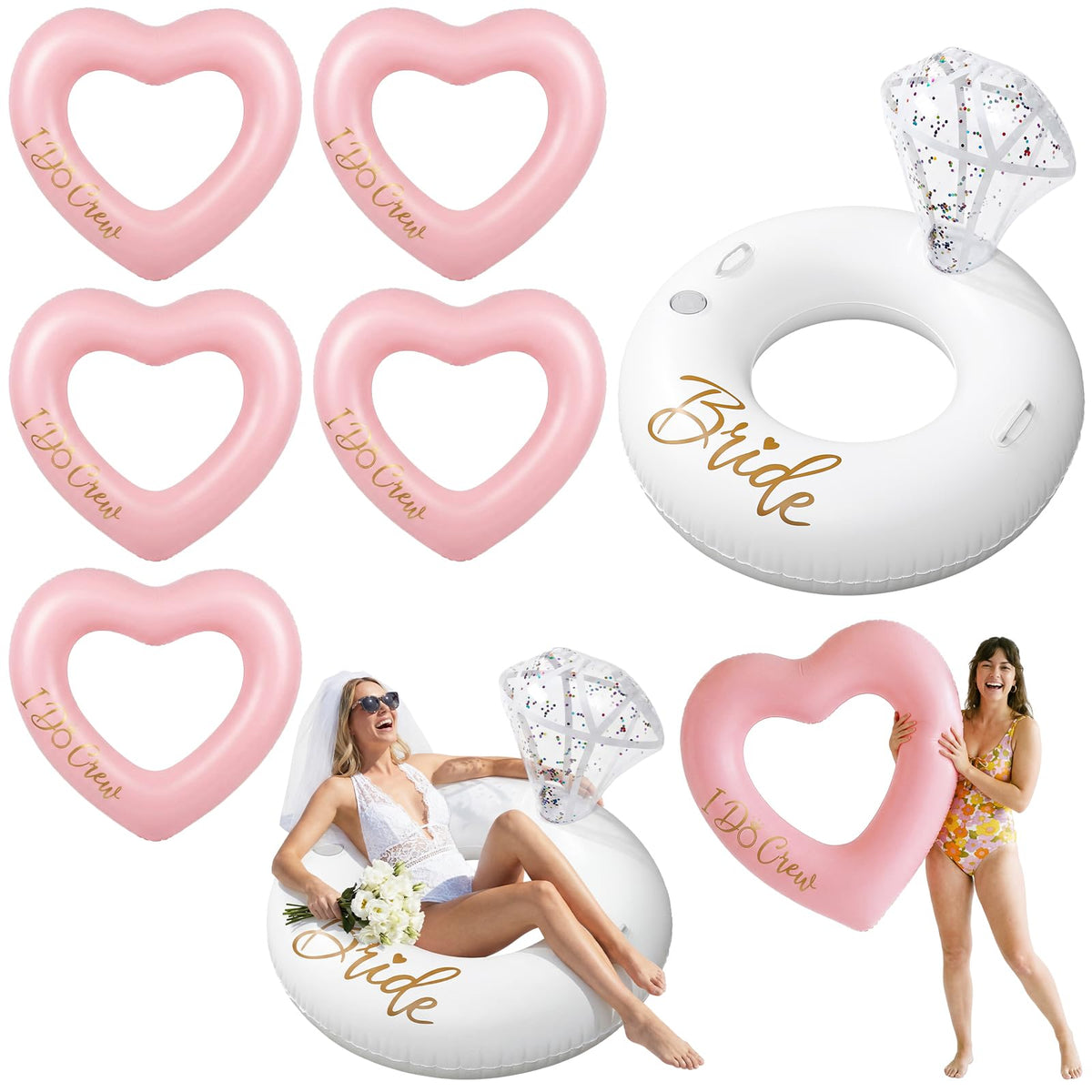 Thenshop diamond ring pool float with backrest for bridal pool photos