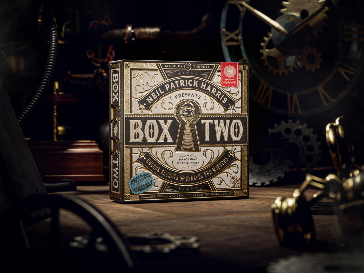 theory11 Box Two brain teasers close-up shows complex patterns for sharp logic