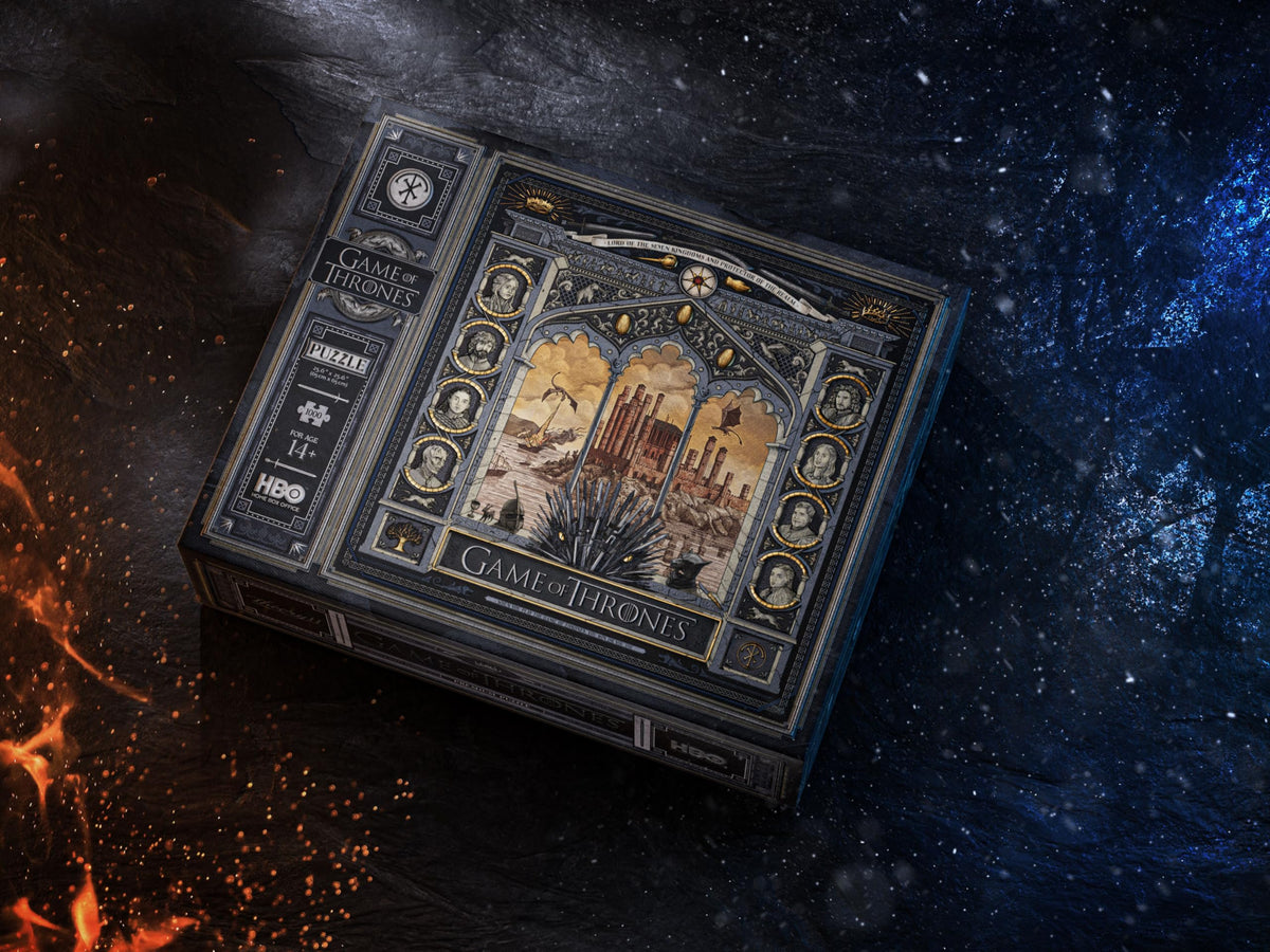 theory11 Game of Thrones puzzle embossed box elevates gifting and display.
