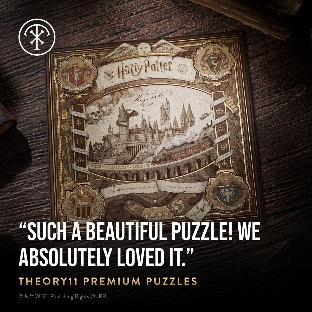 Theory11 Harry Potter puzzle premium carrying pouch keeps pieces organized.