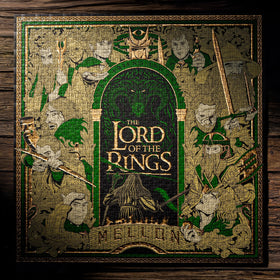 theory11 Lord of the Rings puzzle foil details highlight gold and green accents on pieces