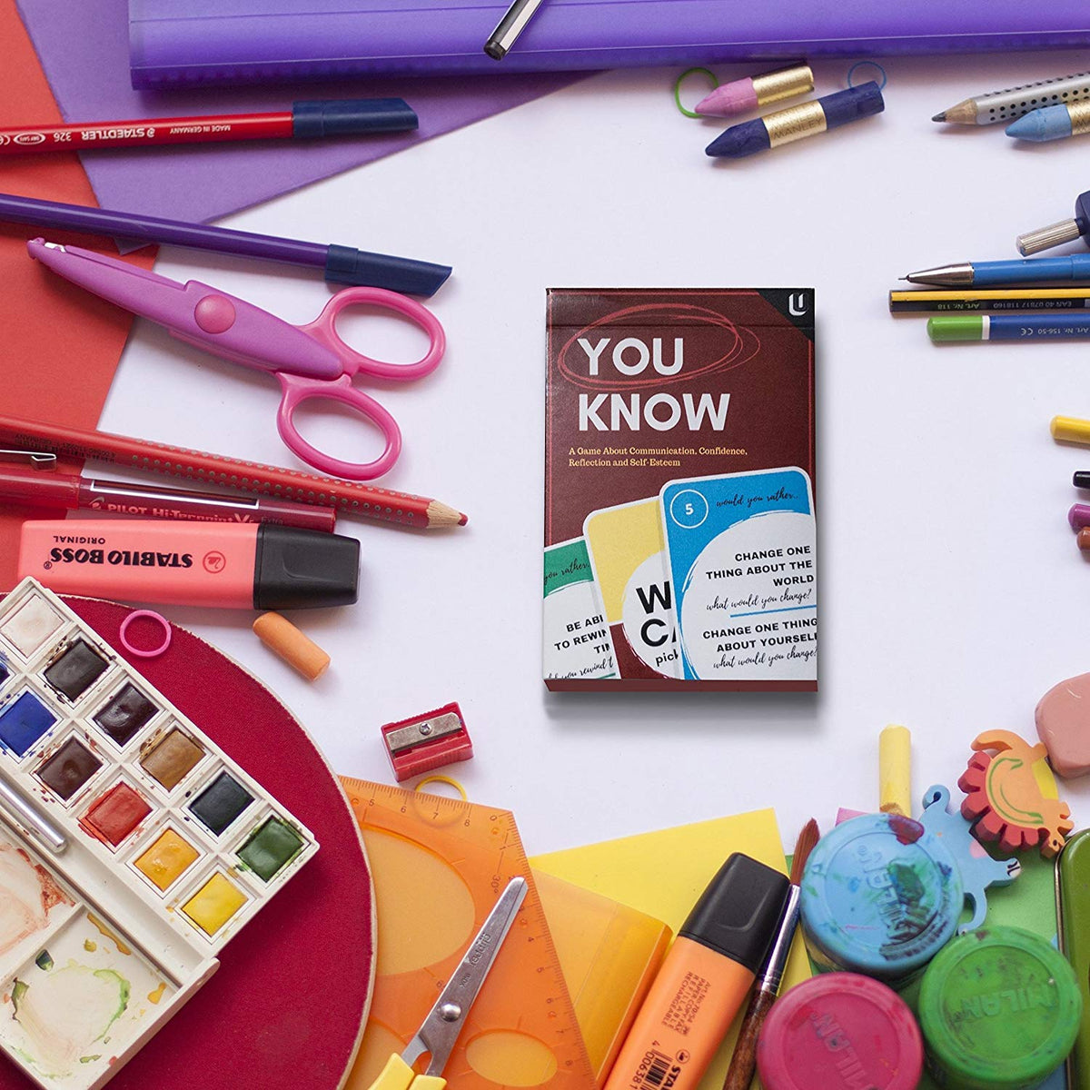 Therapy U You Know deck back reveals layout and card variety for group activities.