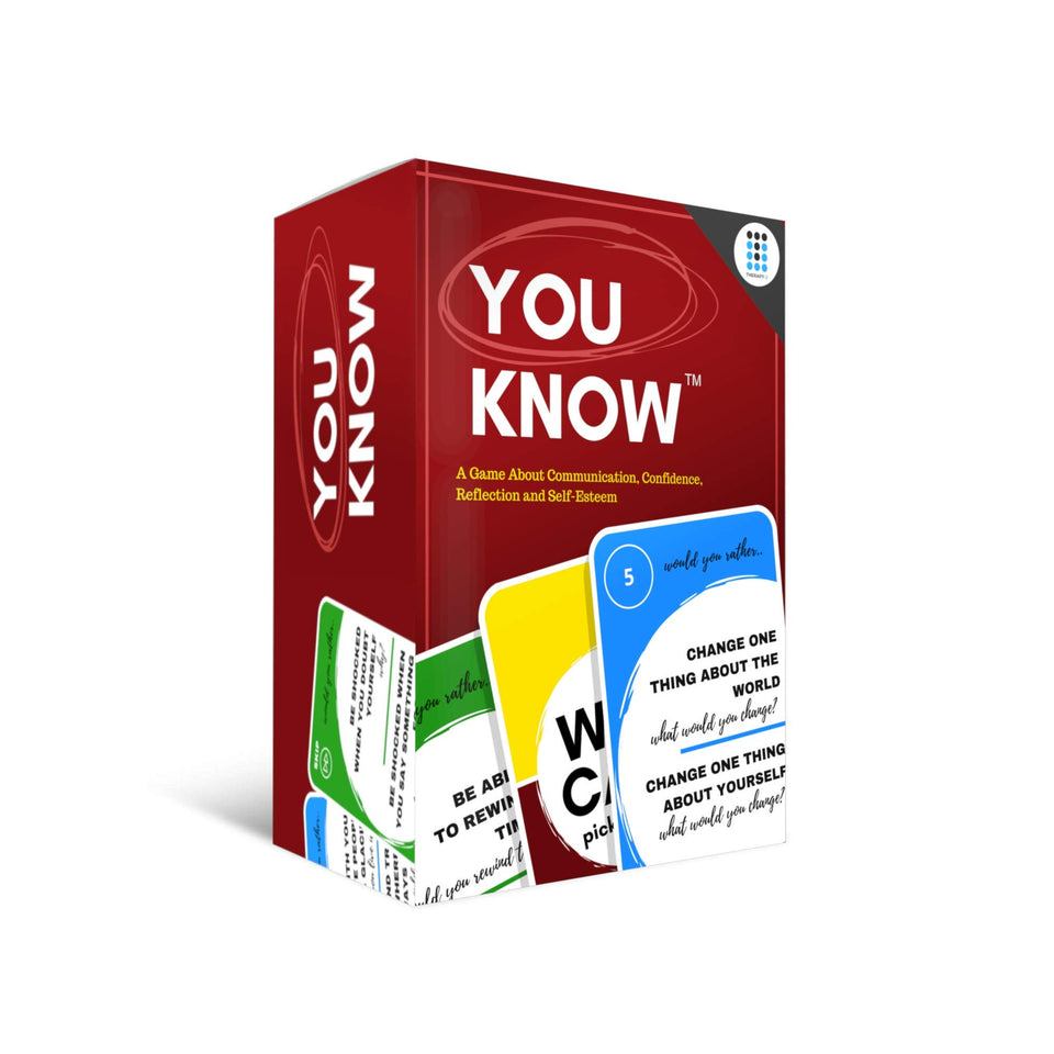 Therapy U You Know deck front showcases 108 social skill cards to spark conversation.