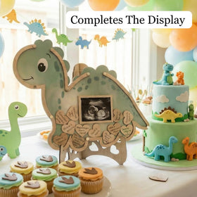 The Real Bossy Baby OneaSaurus guest book frame wall display adds memorable wall decor for nurseries