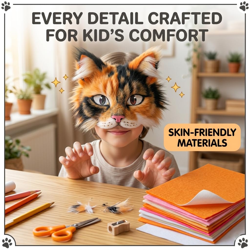 TherianMask whiskers and stickers finish the look with easy adhesion