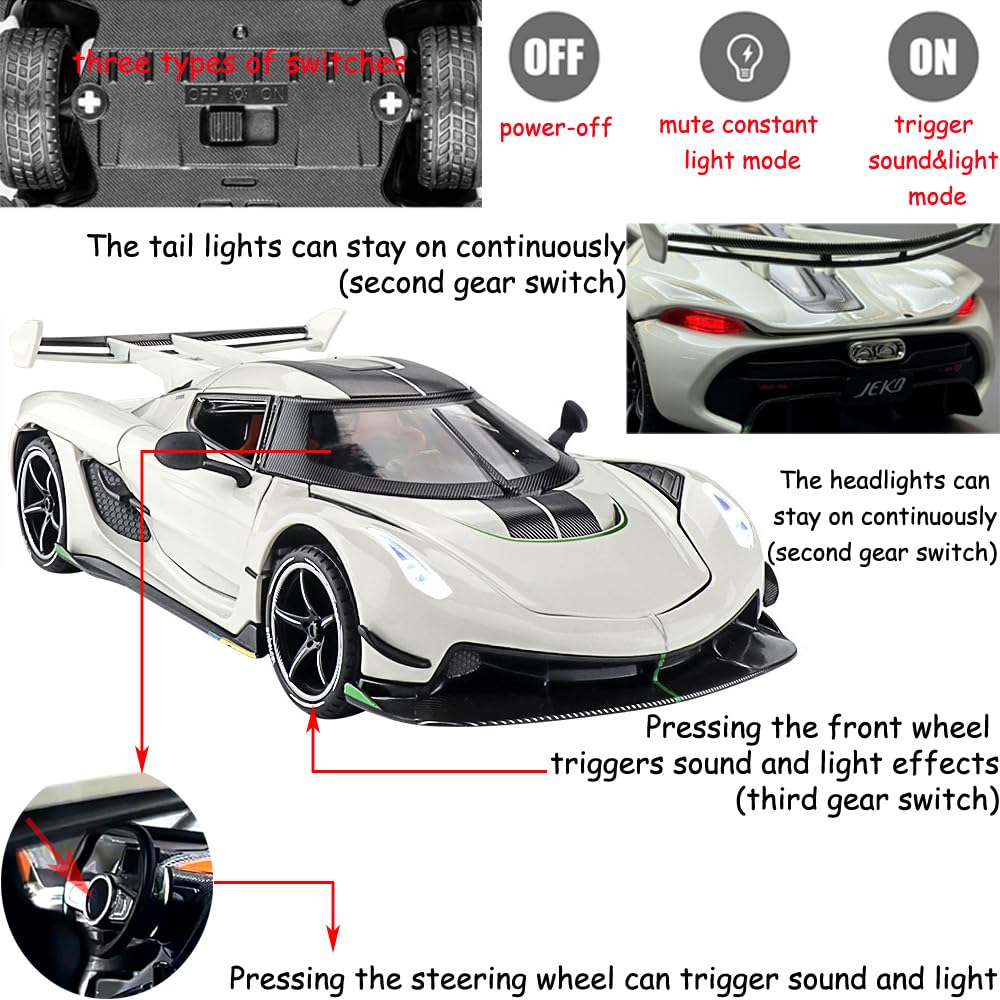 Therina Jesko 1/24 opening doors, hood and tailgate add collectible detail