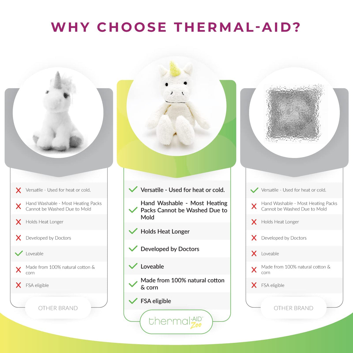 Thermal-Aid Juno Unicorn freeze-friendly ice pack for cooling relief.