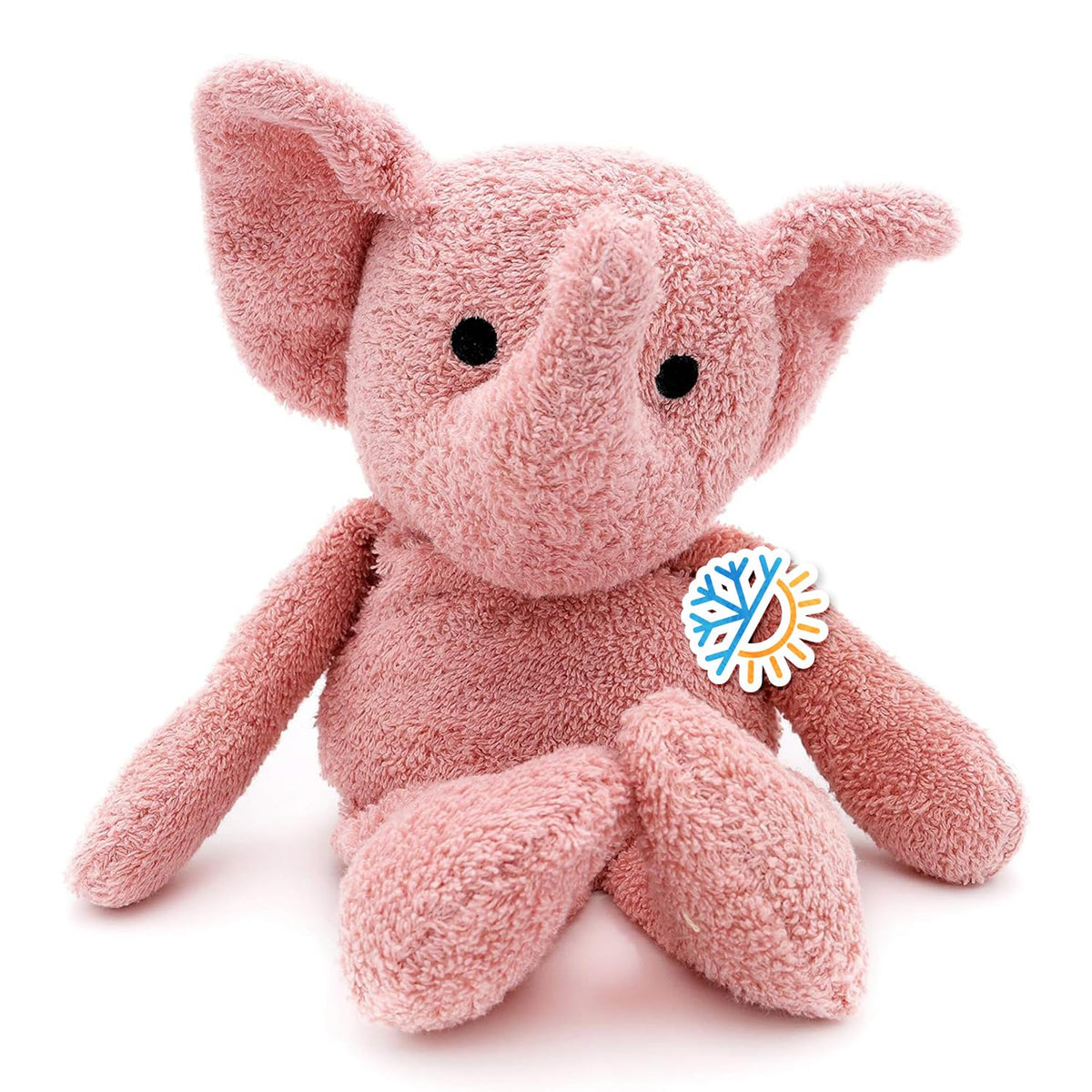 Thermal-Aid Tiny The Elephant front view, plush and comforting warmth.