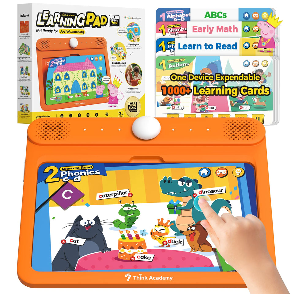 Think Academy Learning Pad screen-free interface promotes focused play