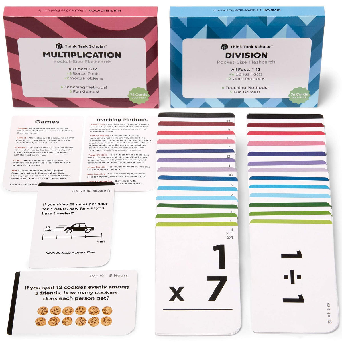 Think Tank Scholar 152 math flash cards cover displays durable, portable study on the go.