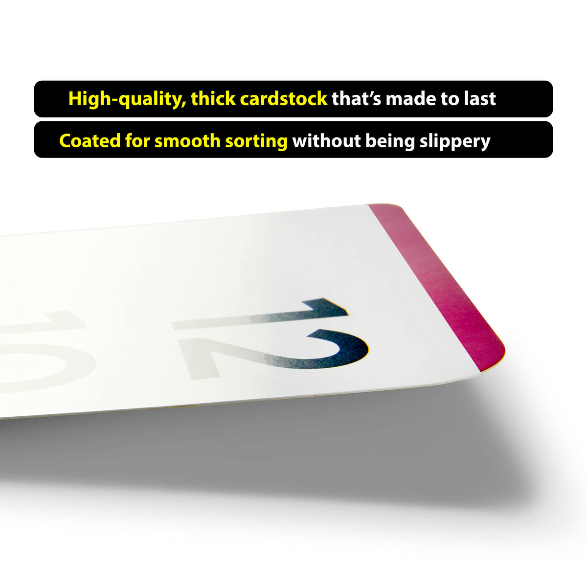 Think Tank Scholar angled corner card design for easy sorting