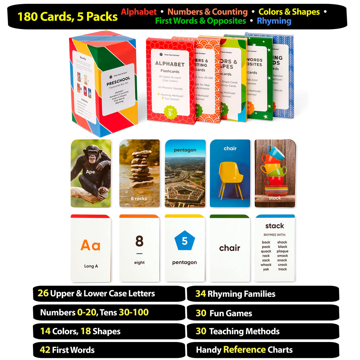 Think Tank Scholar first words and opposites deck supports foundational vocabulary.