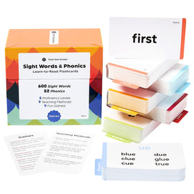 Think Tank Scholar flash cards close-up with large bold sight words for confident reading