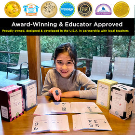 Think Tank Scholar flashcards with dice accelerate quick quizzing during math sessions.