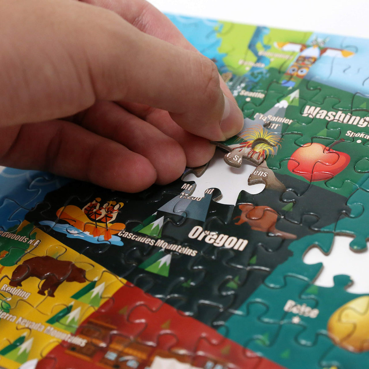 Think2Master US Map Puzzle capitals highlight state capitals for quick recall.
