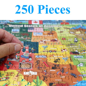 Think2Master US map puzzle large pieces for easy handling and comfort