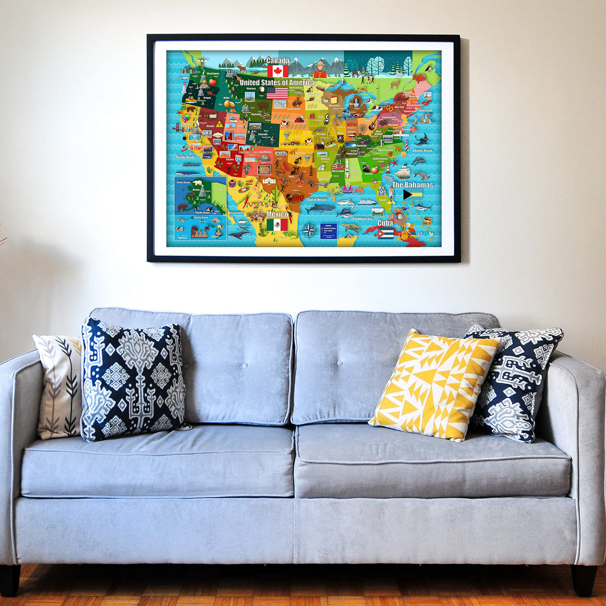 Think2Master US Map Puzzle national parks and major cities aid real life exploration.