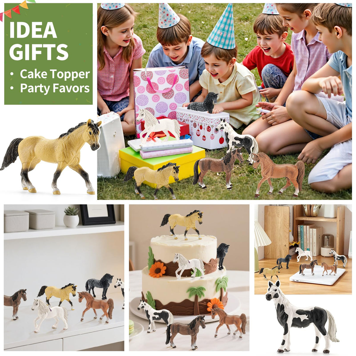 THINKBAY 6-inch horse figurines group ideal for learning and playtime
