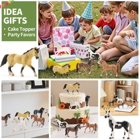THINKBAY 6-inch horse figurines group ideal for learning and playtime