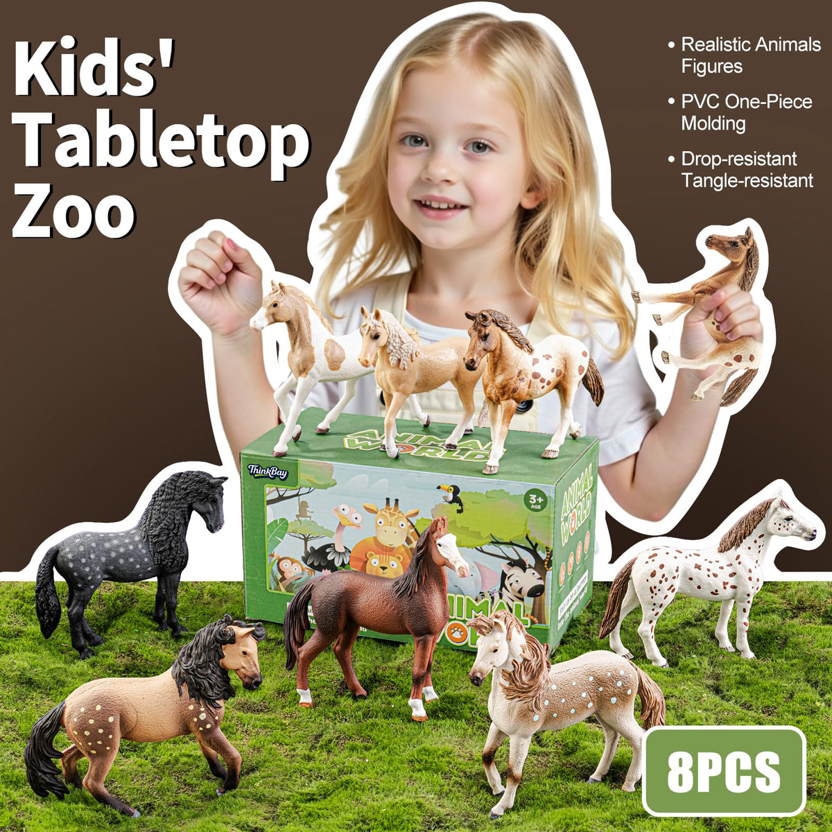 THINKBAY Andalusian stallion figurine adds dynamic display and play.