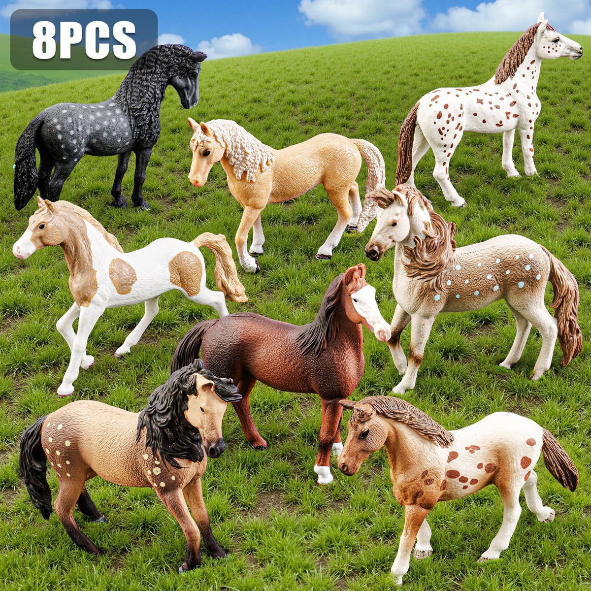 THINKBAY appaloosa horse figurine for tactile, constructive play.
