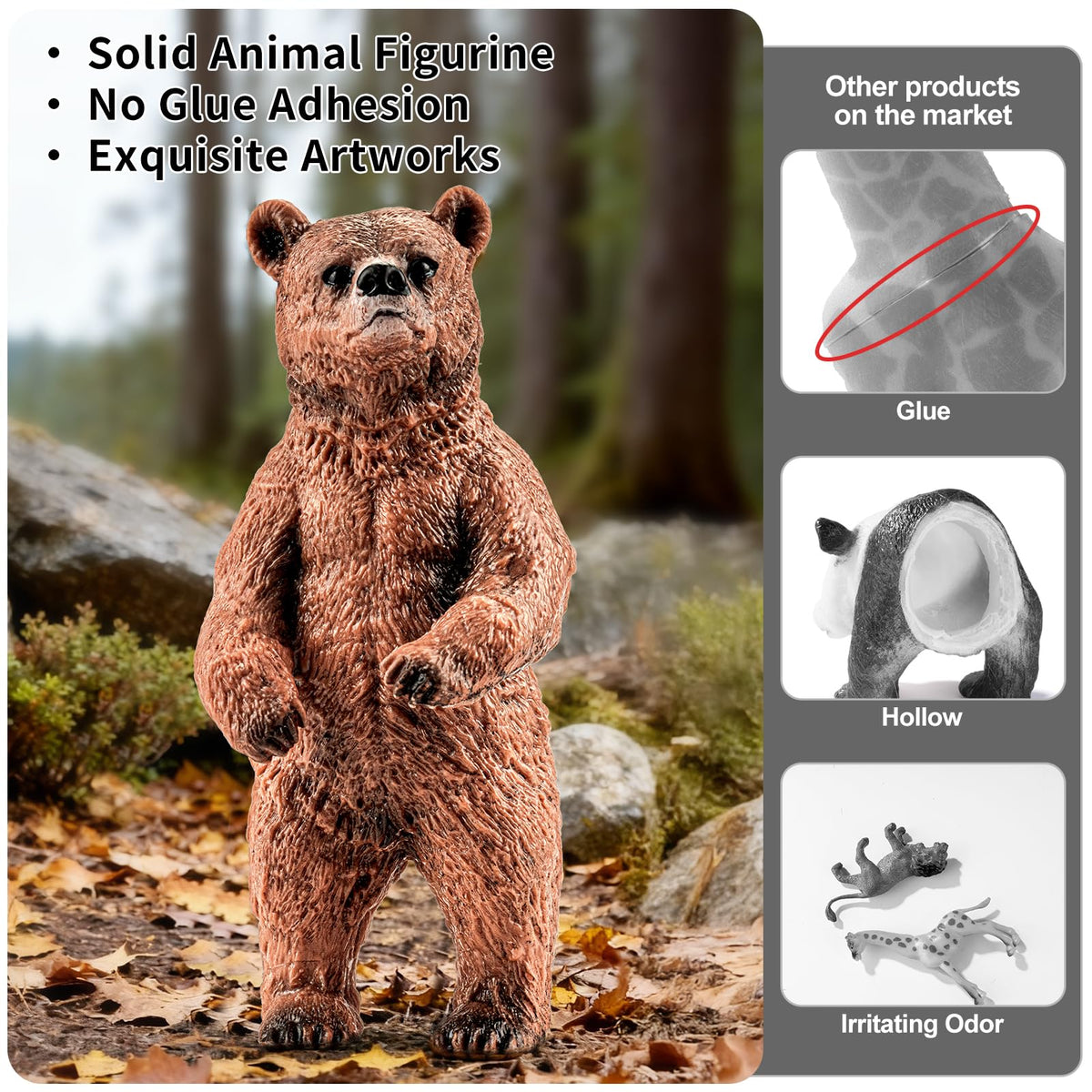 ThinkBay bison figurine for rugged safari scenes and sturdy playtime.