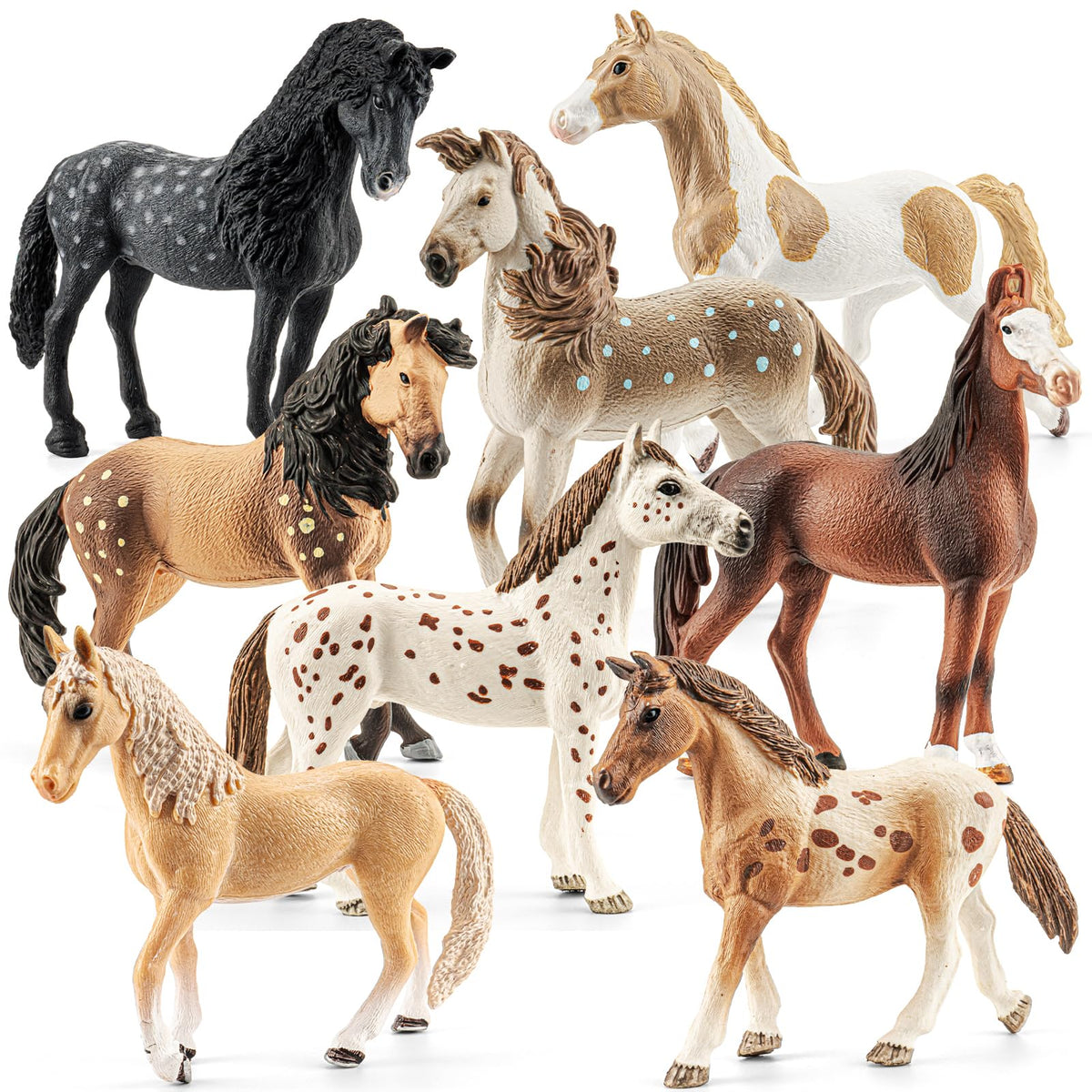 THINKBAY eight-horse figurines set for imaginative play and learning.