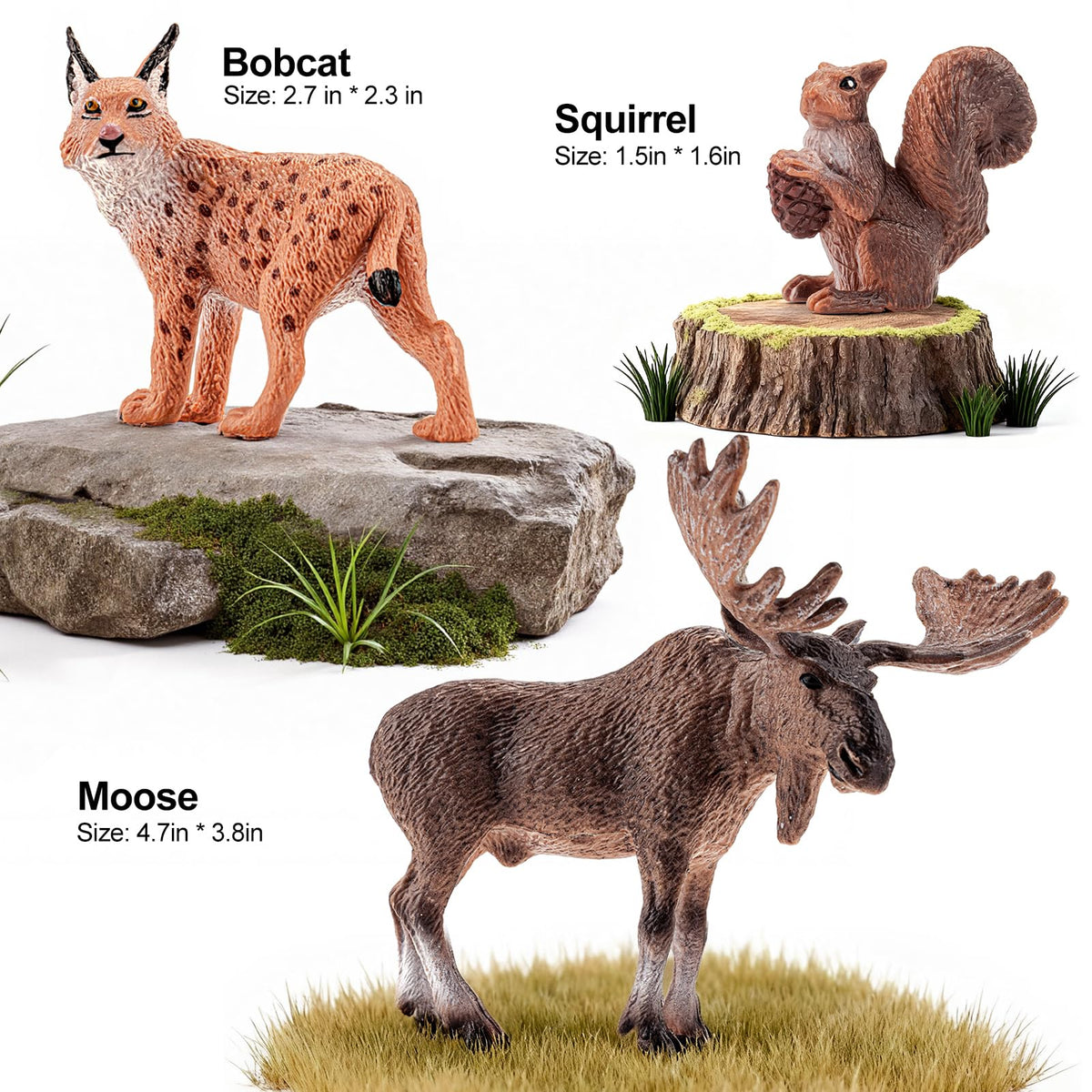 ThinkBay gray wolf figurine boosts imaginative wildlife playtime and learning.