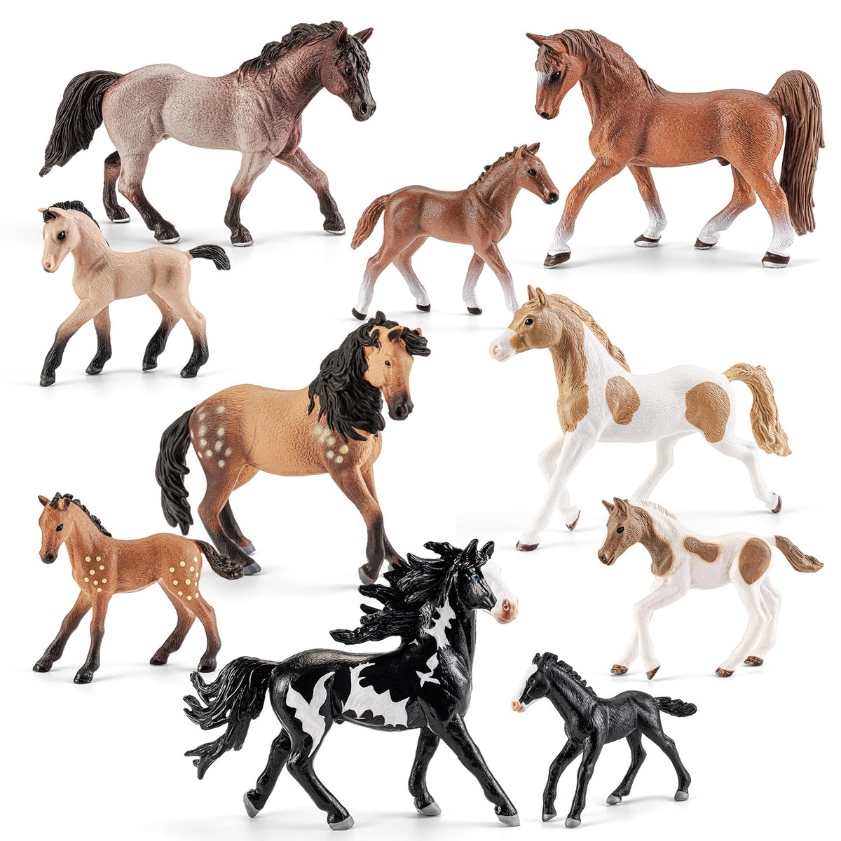 THINKBAY horse figures family set for imaginative play and creativity.