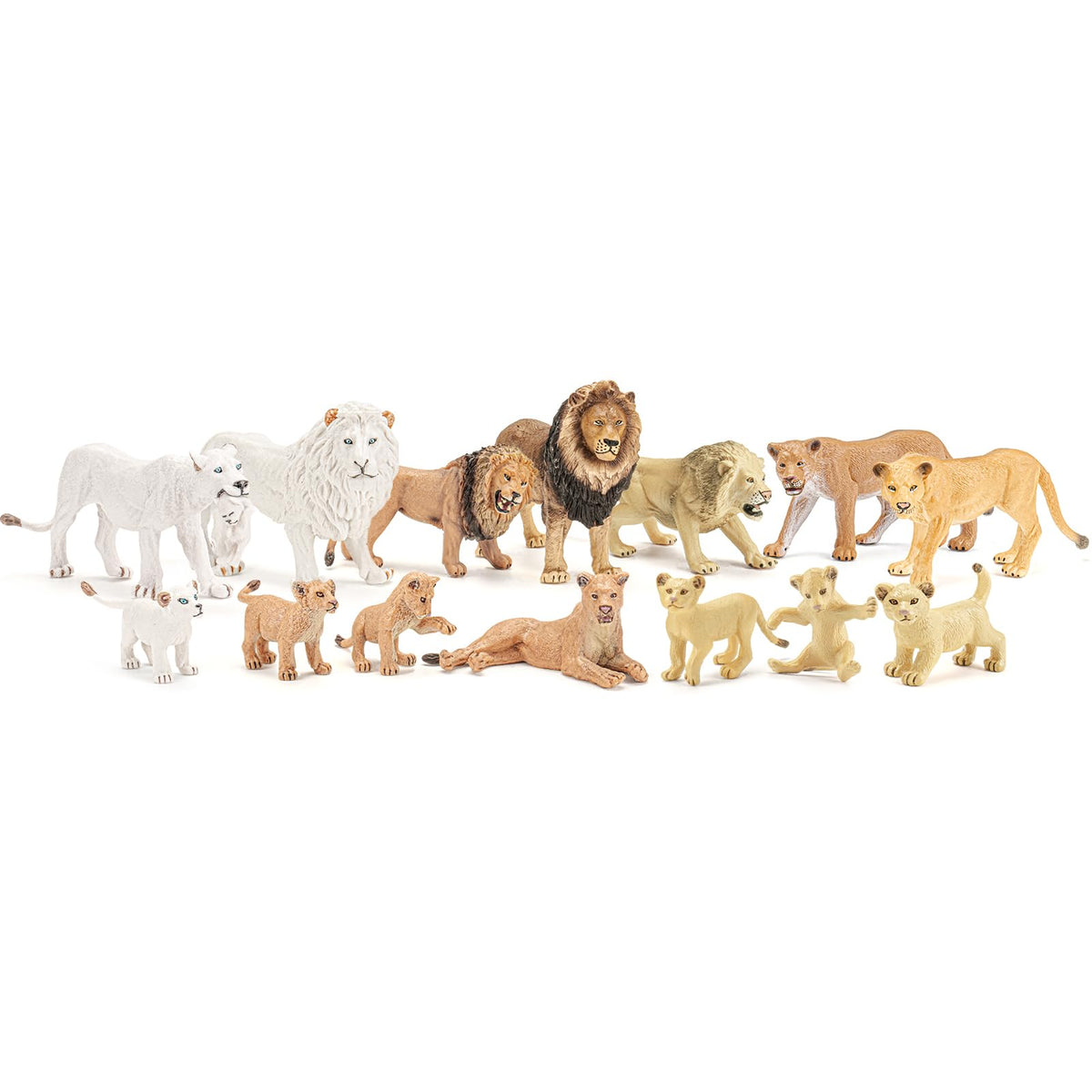 THINKBAY lion figurines full family set for imaginative play and storytelling