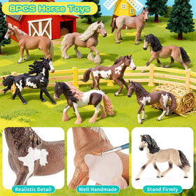 THINKBAY Missouri Fox Trotter figurine showcases lifelike stance for pretend farm scenes.